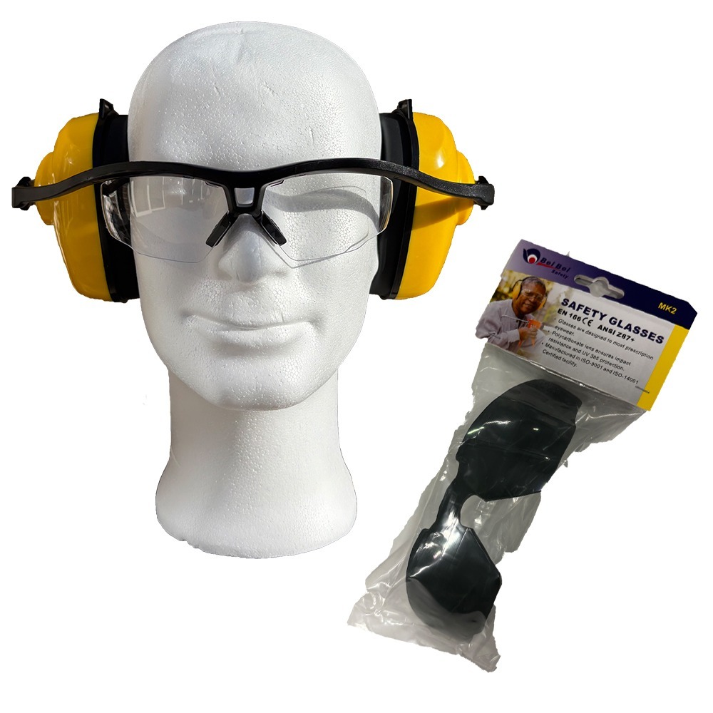 Eyesonic MK2 veiligheidsbril met gehoorbescherming + zonnevizier