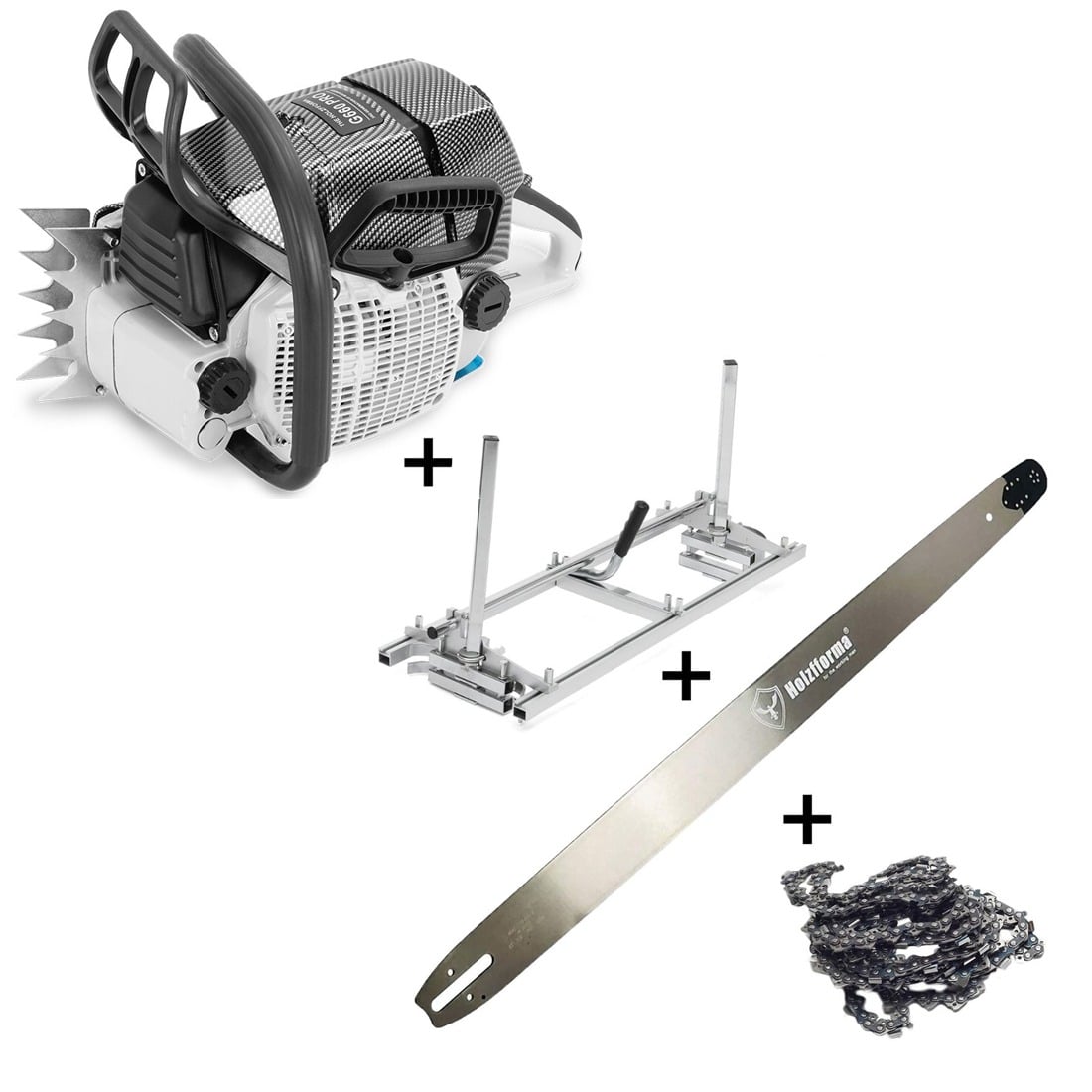 Startset Holfforma G660 PRO 48'' Chainsaw Mill met 130cm Holzfforma massief zaagblad met wisselbaar neuswiel (3/8")